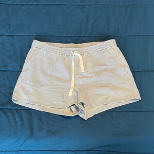 J. Crew Light Blue Striped Drawstring Shorts